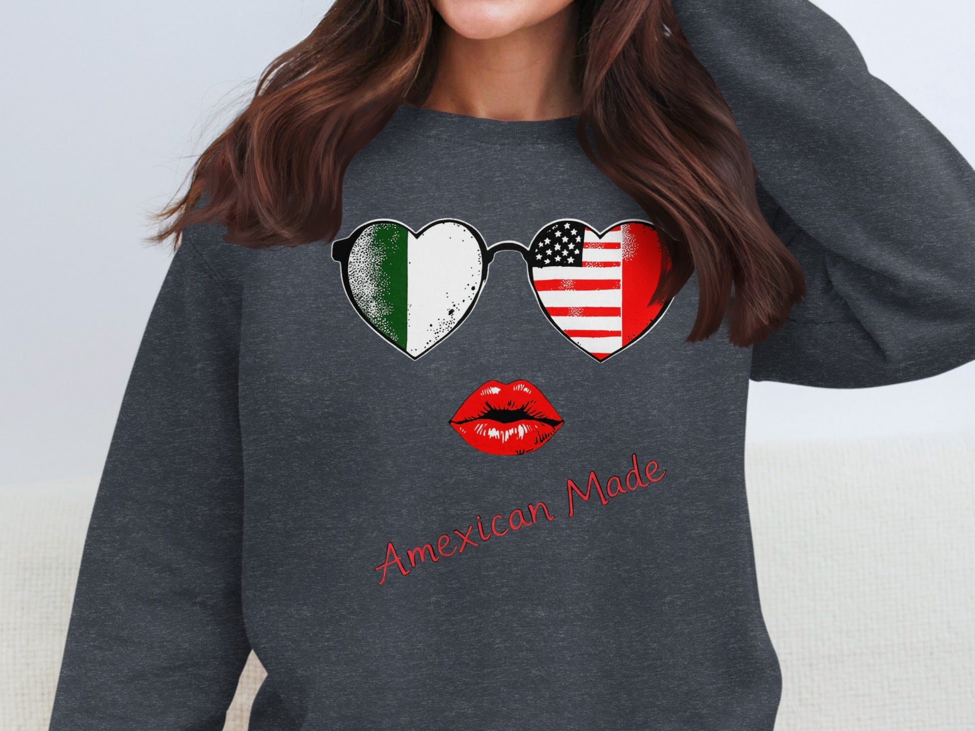 American Mexican Pride Lips Graphic Sweatshirt product