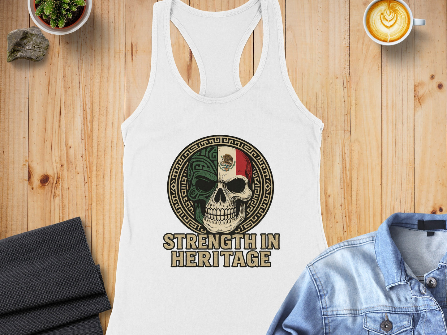 Strength In Heritage Skull Design Tank Top product