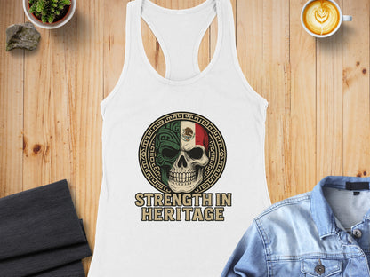 Strength In Heritage Skull Design Tank Top product