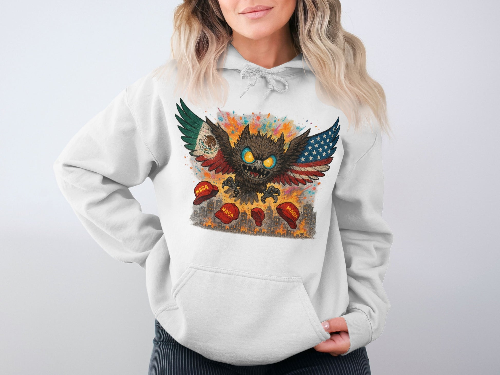 Winged Monster Graphic Print Hoodie product type