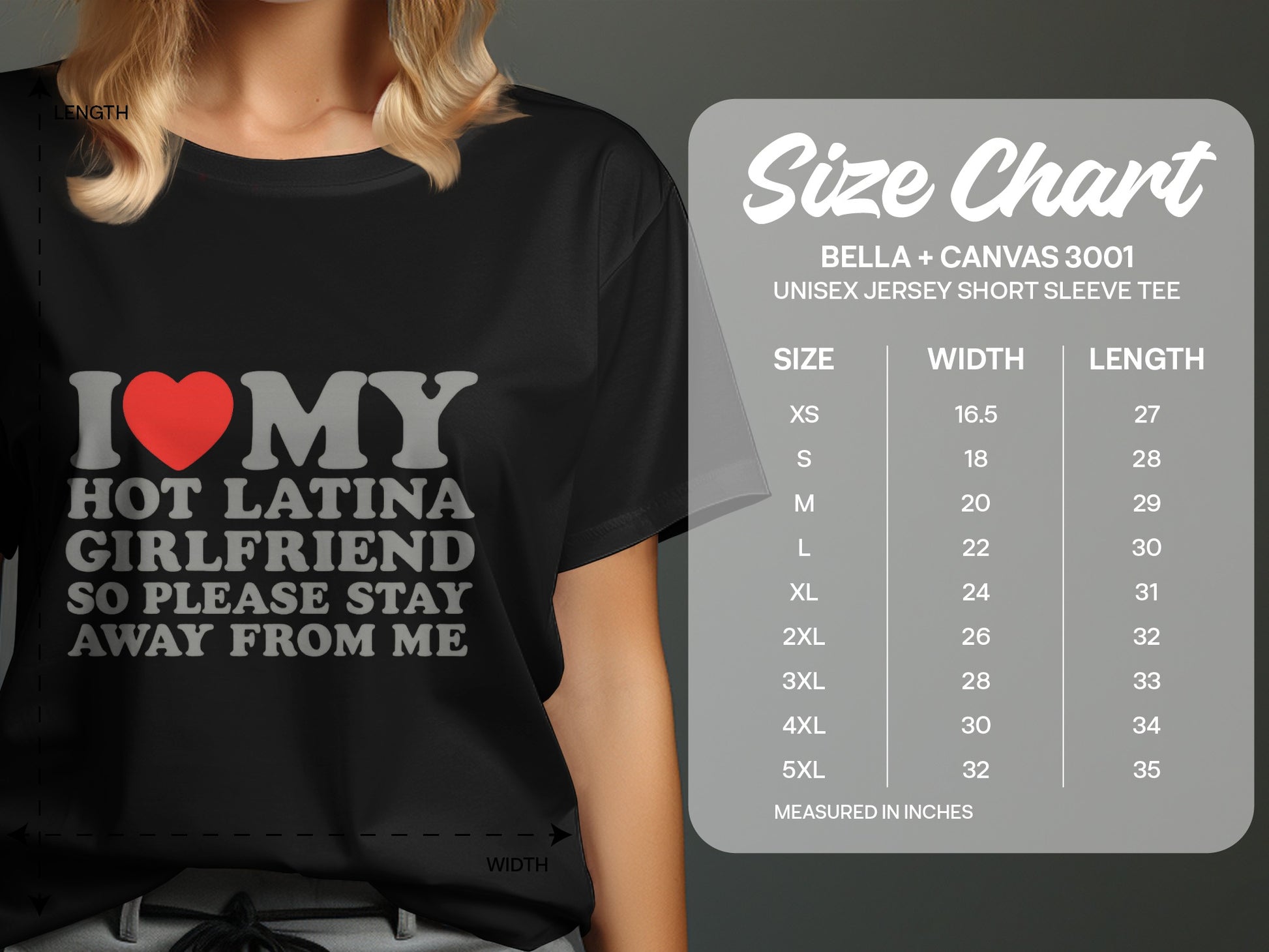 I Love My Hot Latina Girlfriend Funny Tee shirt product type