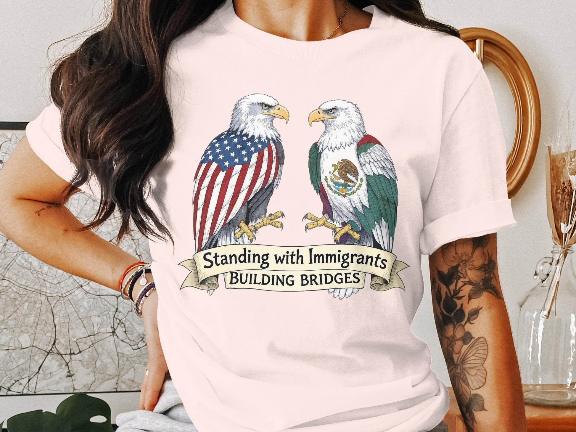 Standing with Immigrants Building Bridges T-shirt product