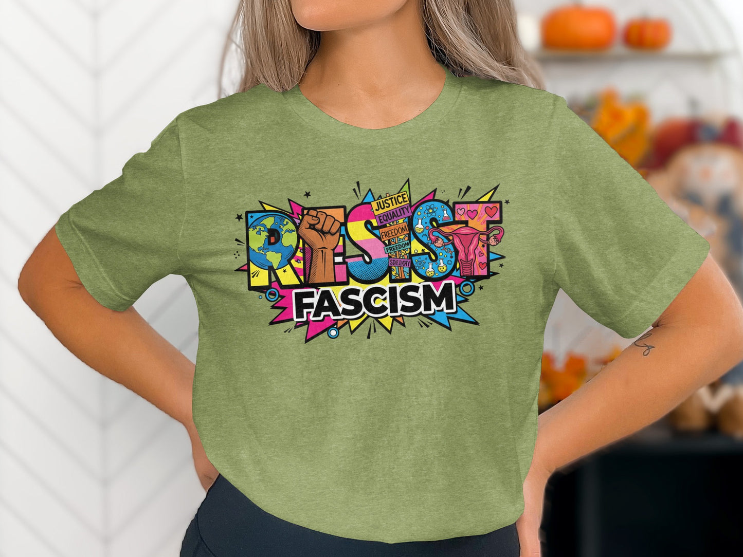 Resist Fascism Graphic Tee Statement Shirt product