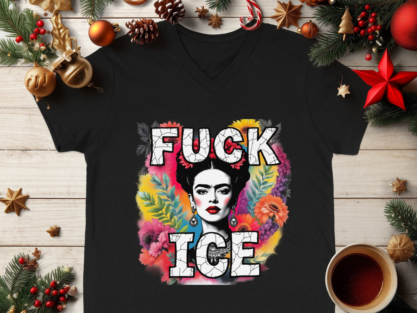 Fuck Ice Frida Kahlo Themed Statement T-Shirt
