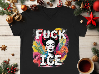 Fuck Ice Frida Kahlo Themed Statement T-Shirt