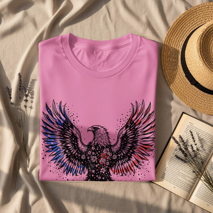 Majestic Floral Pattern on Eagle Graphic T-shirt product