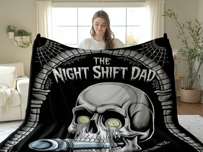 The Night Shift Dad Skull Design Bed Blanket product