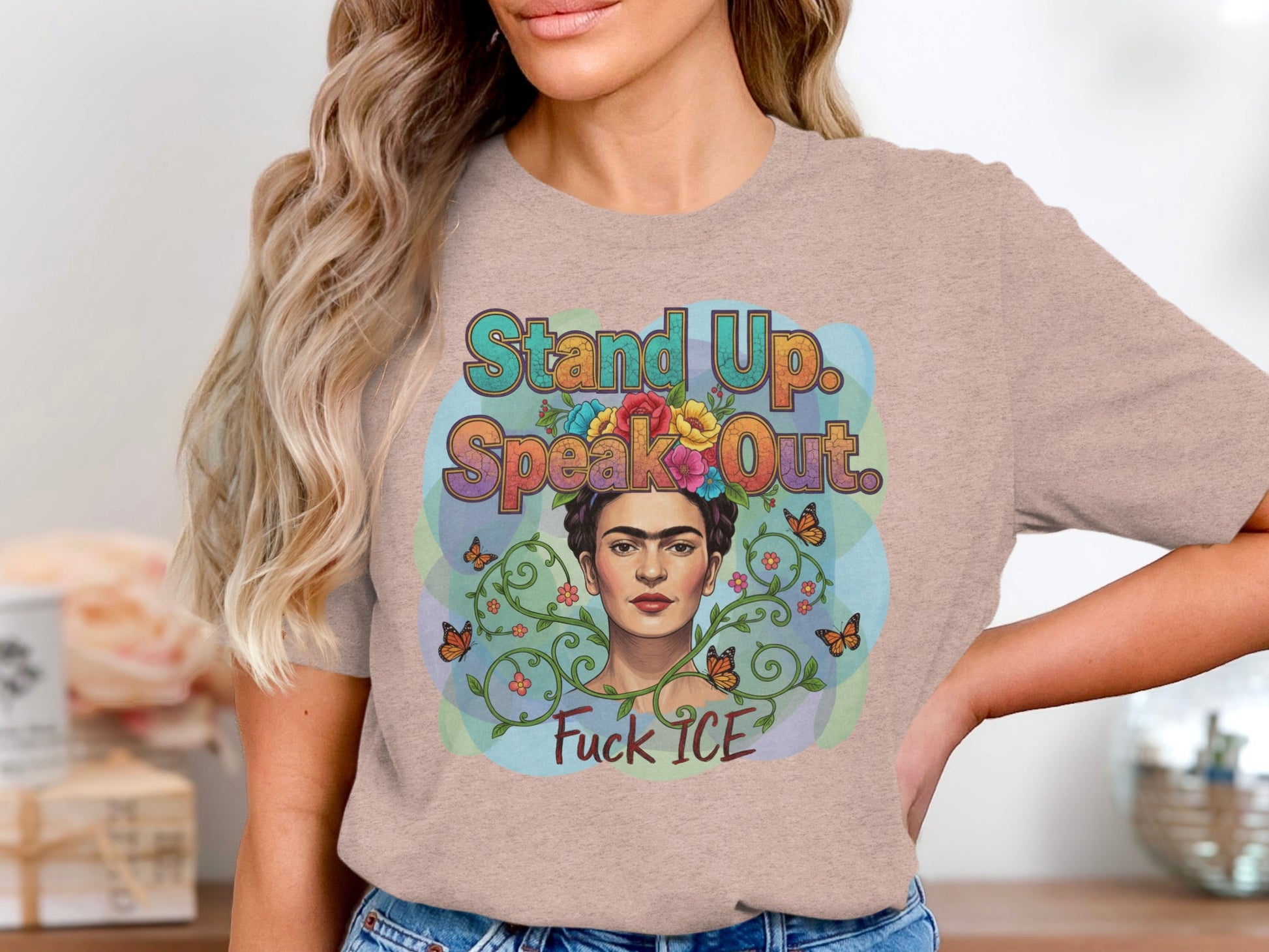 Stand Up Speak Out Fuck ICE graphic t-shirt product