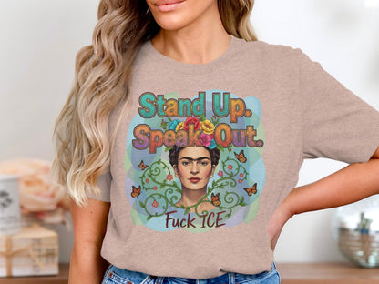 Stand Up Speak Out Fuck ICE graphic t-shirt product