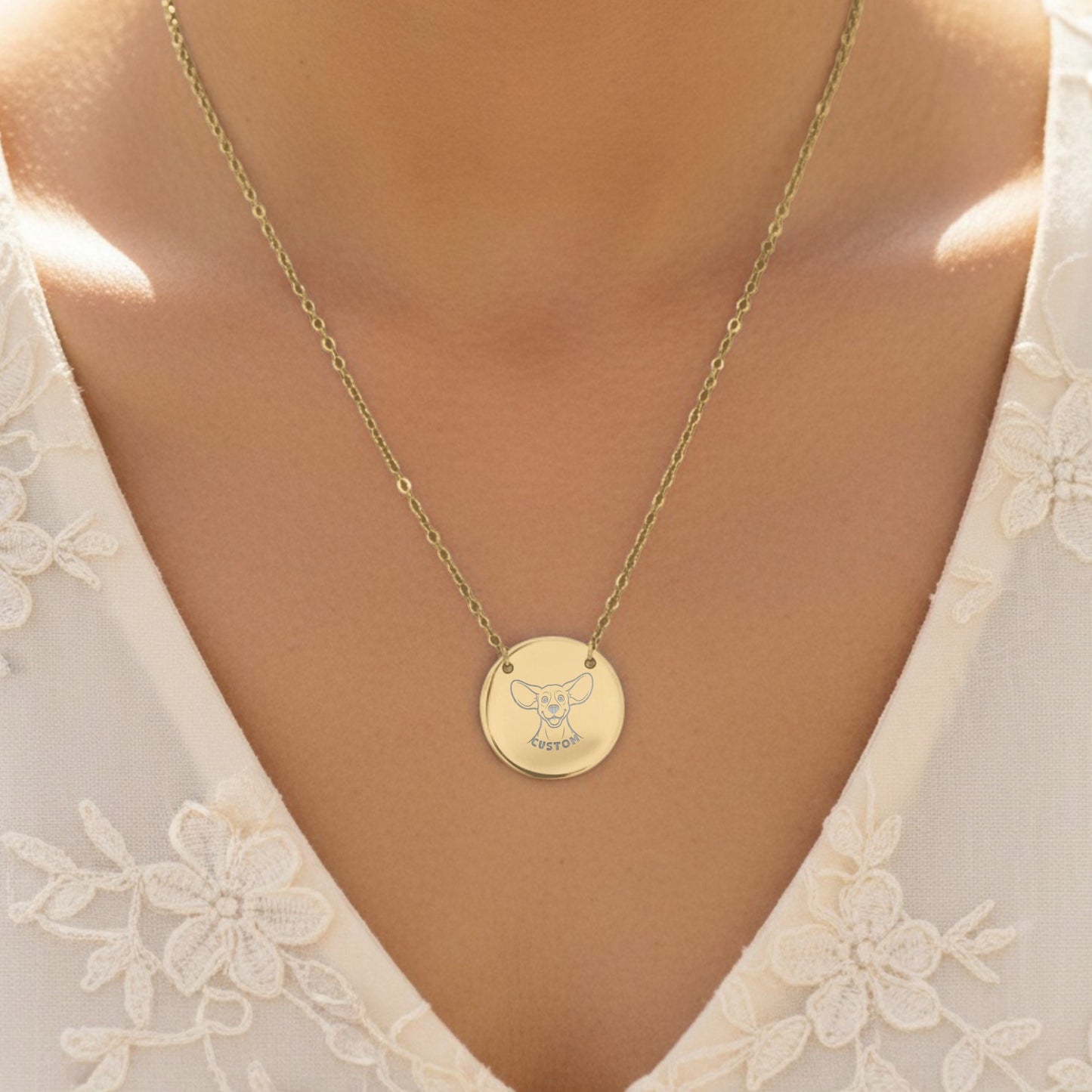 Dog Portrait Custom Personalized Necklace Gift Idea