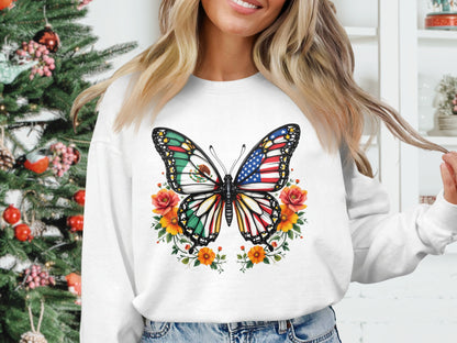 Butterfly Design with Flags Sweatshirt product type