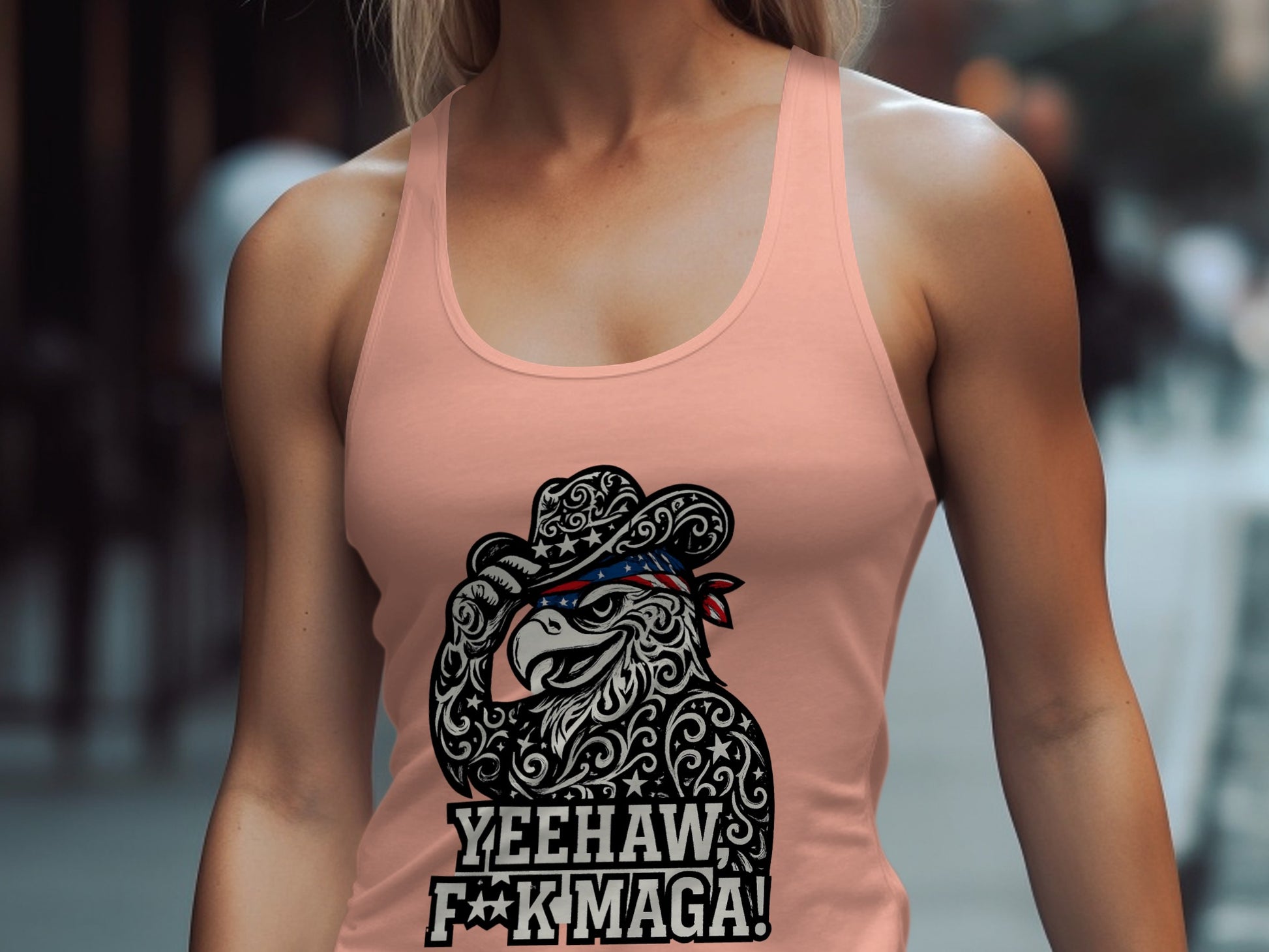 Yeehaw F**k MAGA Funny Graphic Tank Top product type
