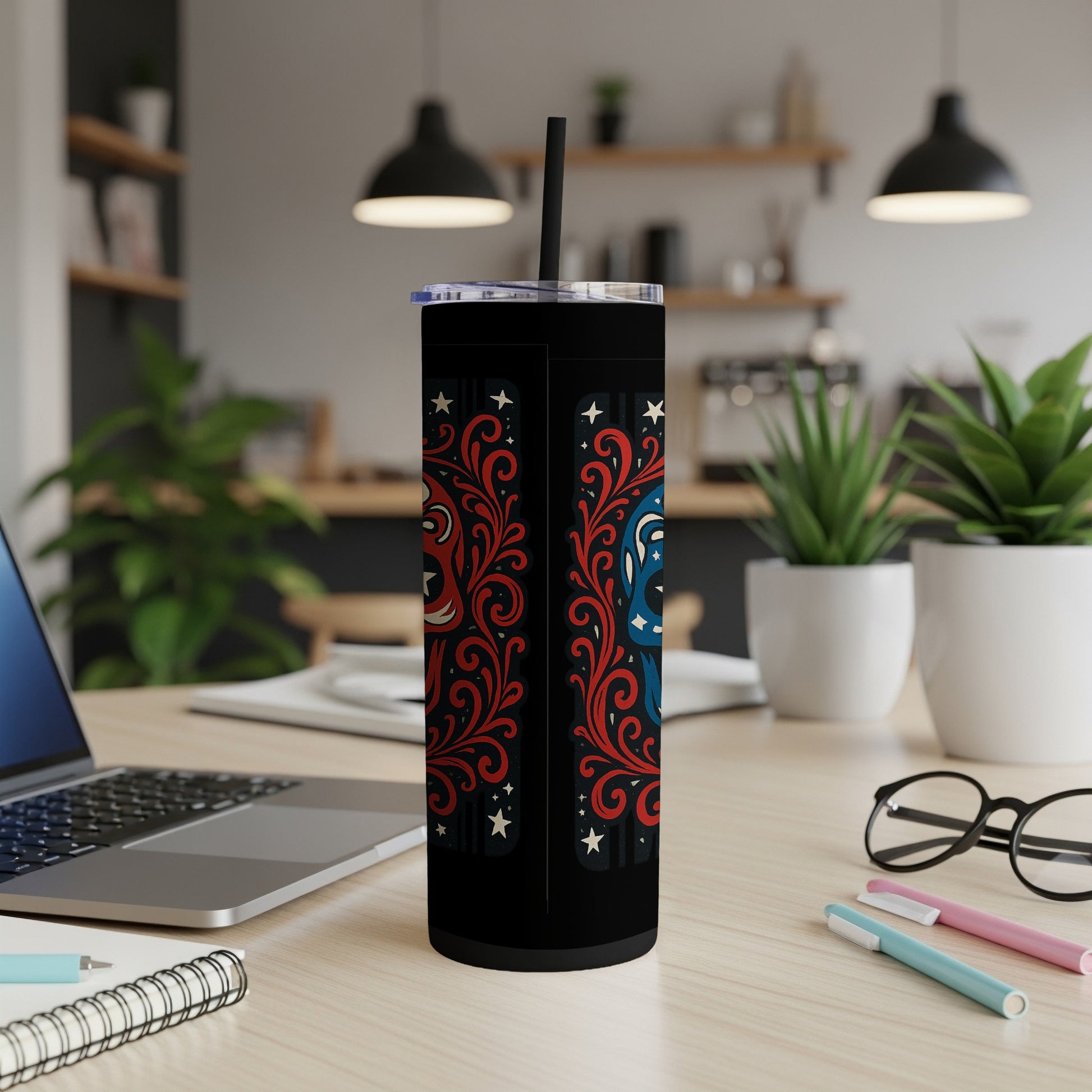 Patriotic Red White Blue Tumbler Elegant Art product