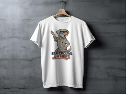 Stay Pawsitive America Patriotic Dog T-shirt product type