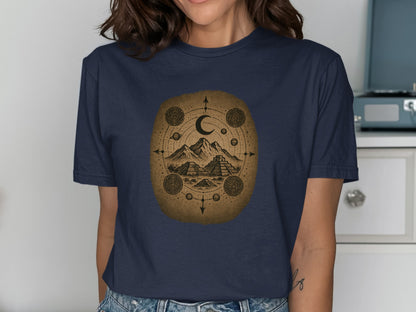 Mystical Mountain and Moon Graphic Printed T-shirt product