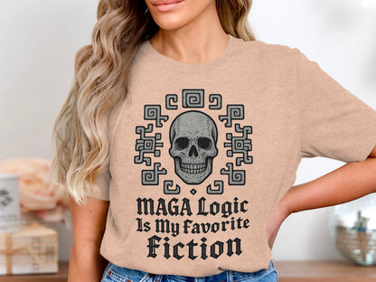 Skull Design with Bold Statement Fiction Shirt