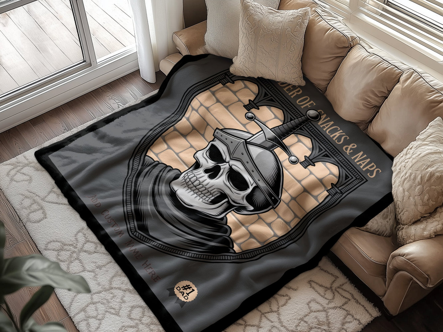 Skull Artwork on Dark Blanket for Comfort Blanket product