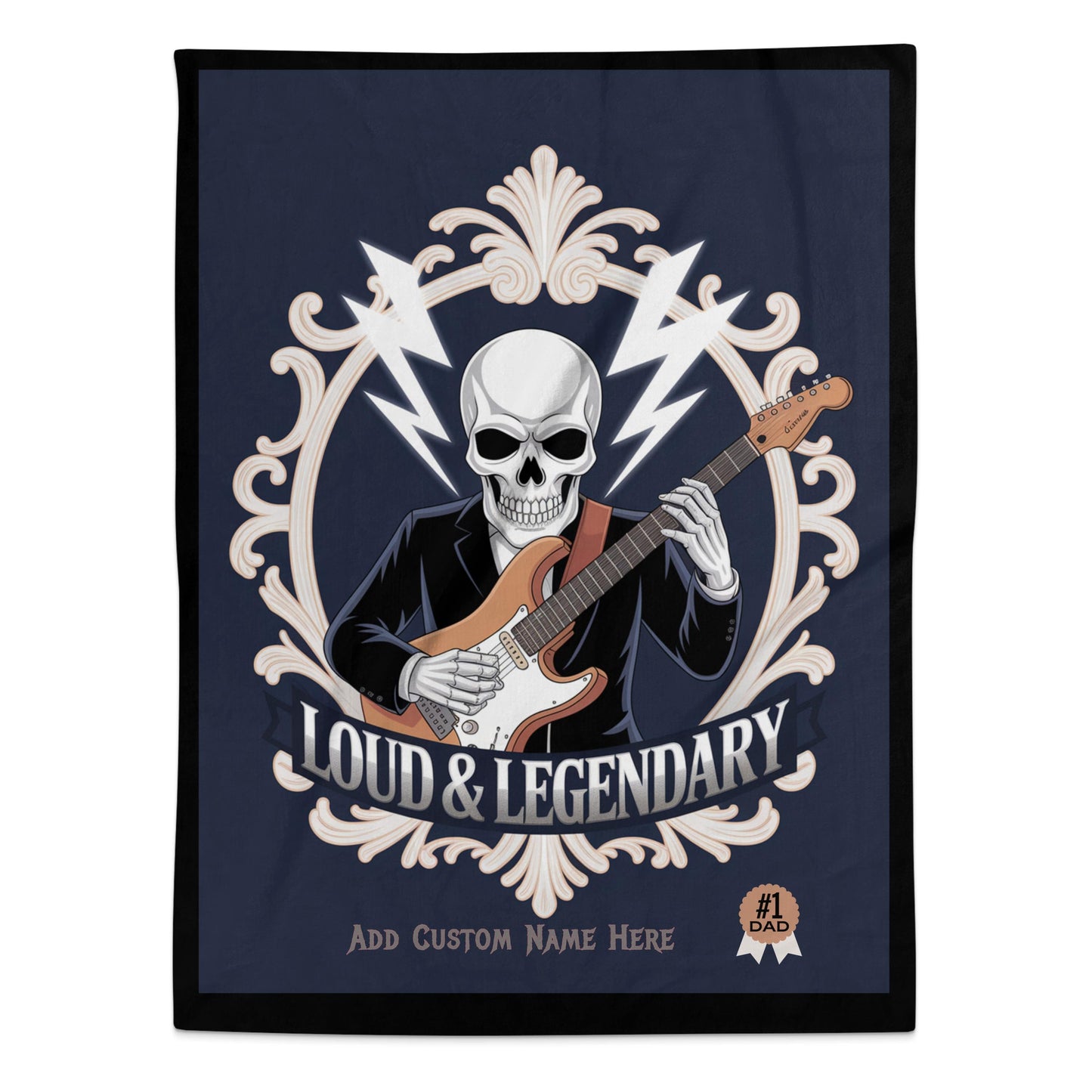 Loud and Legendary Skull with Guitar Blanket product