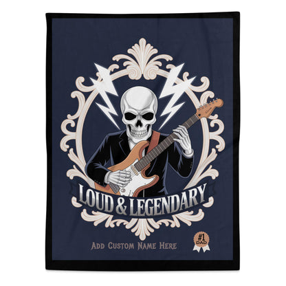 Loud and Legendary Skull with Guitar Blanket product