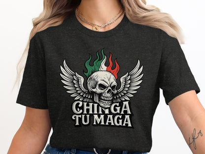 Chinga Tu Maga Skull Wings Graphic Tee product
