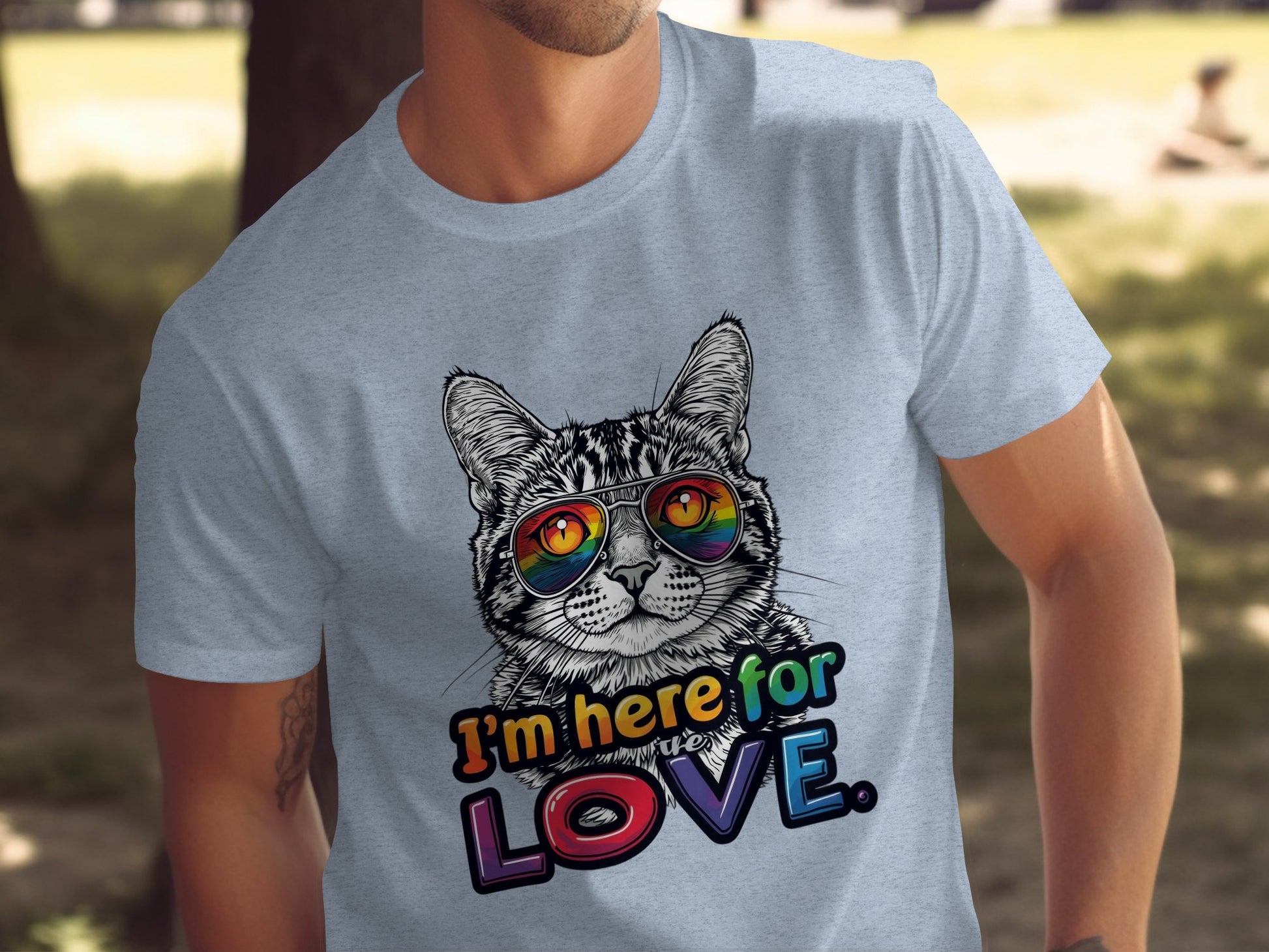I'm Here for Love Cat with Glasses T-shirt product