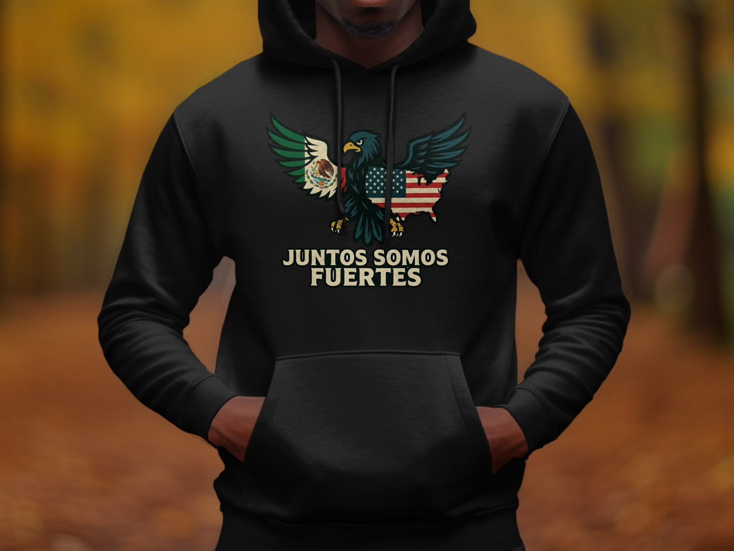 Juntos Somos Fuertes Eagle Themed Graphic Hoodie product
