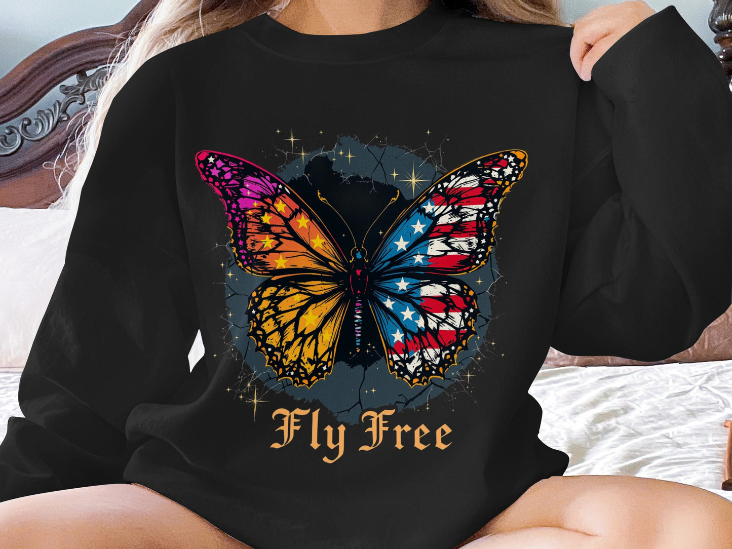 Fly Free Vibrant Butterfly Graphic Shirt product