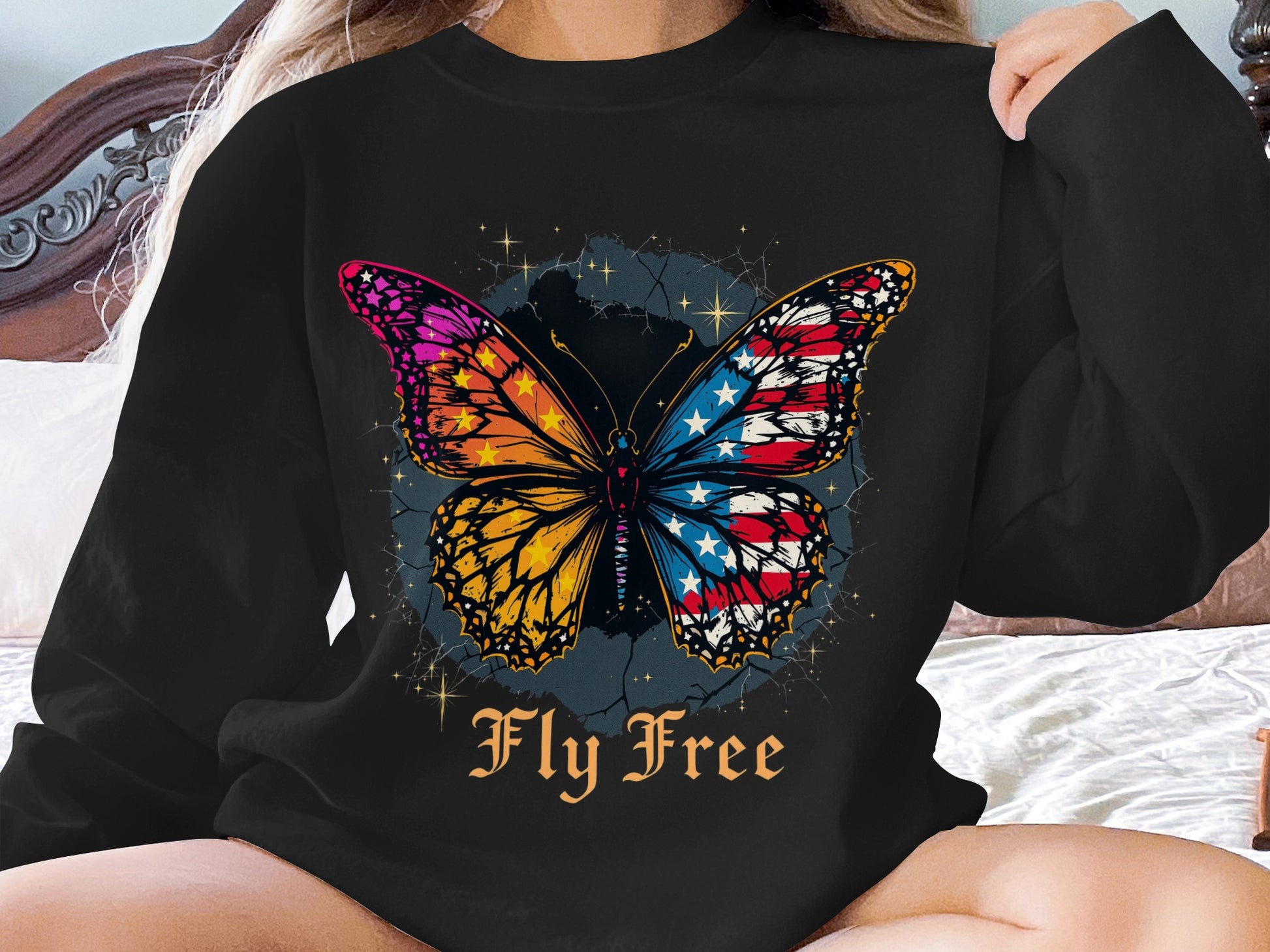 Fly Free Vibrant Butterfly Graphic Shirt product
