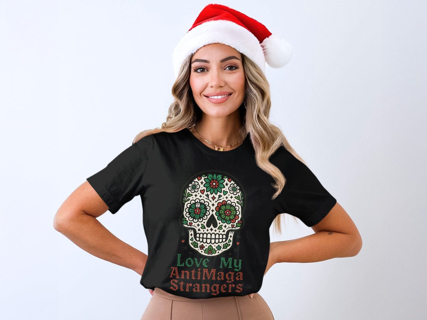 Love My AntiMaga Strangers Skull Graphic Tee