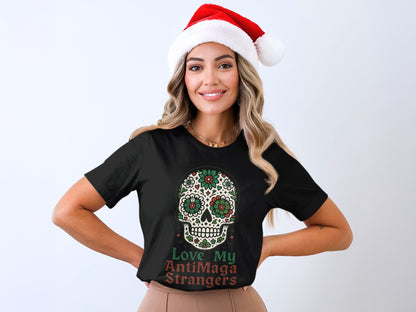 Love My AntiMaga Strangers Skull Graphic Tee