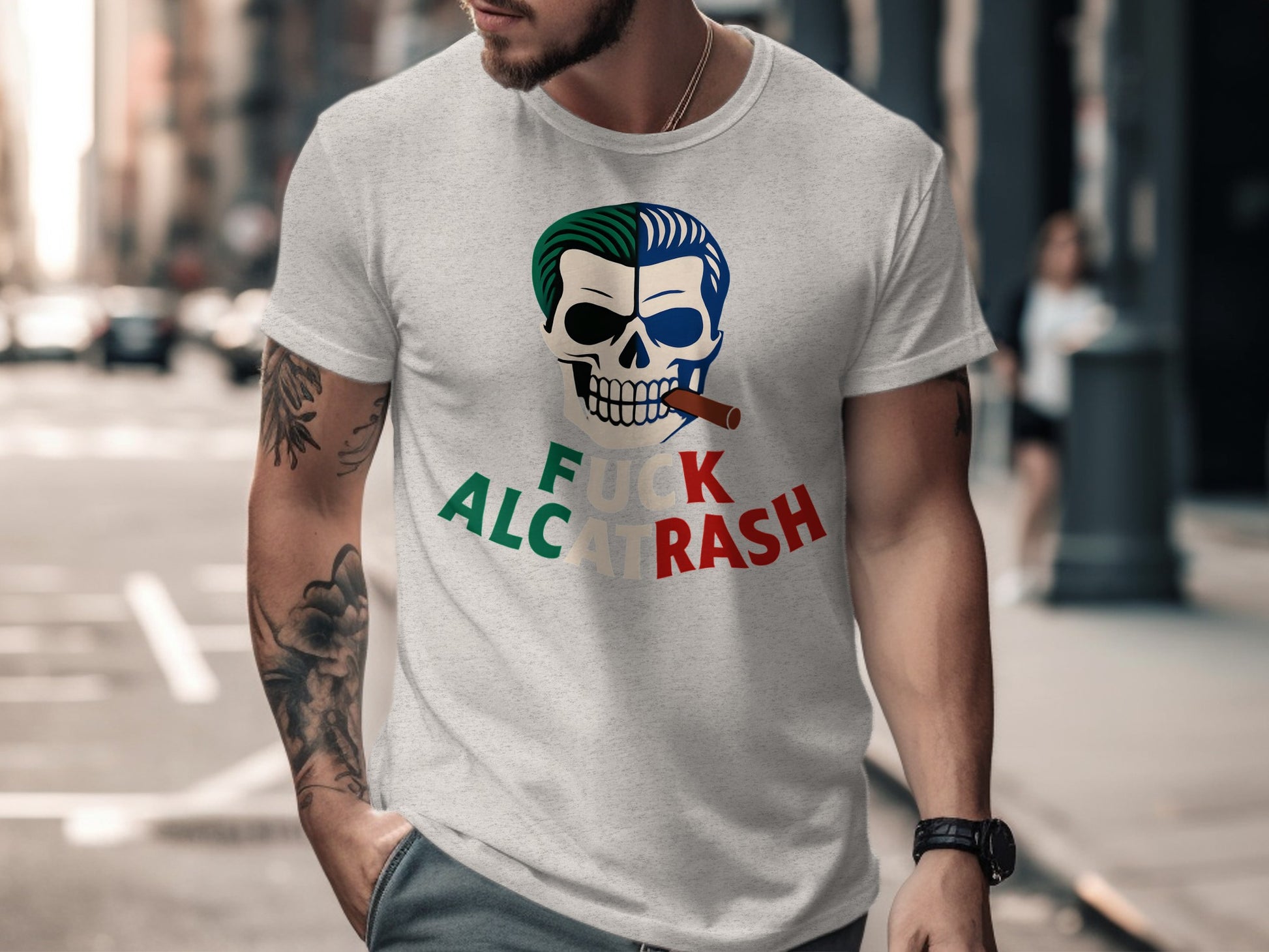 F Alcatrash Skull Design Graphic Tee Shirt product type
