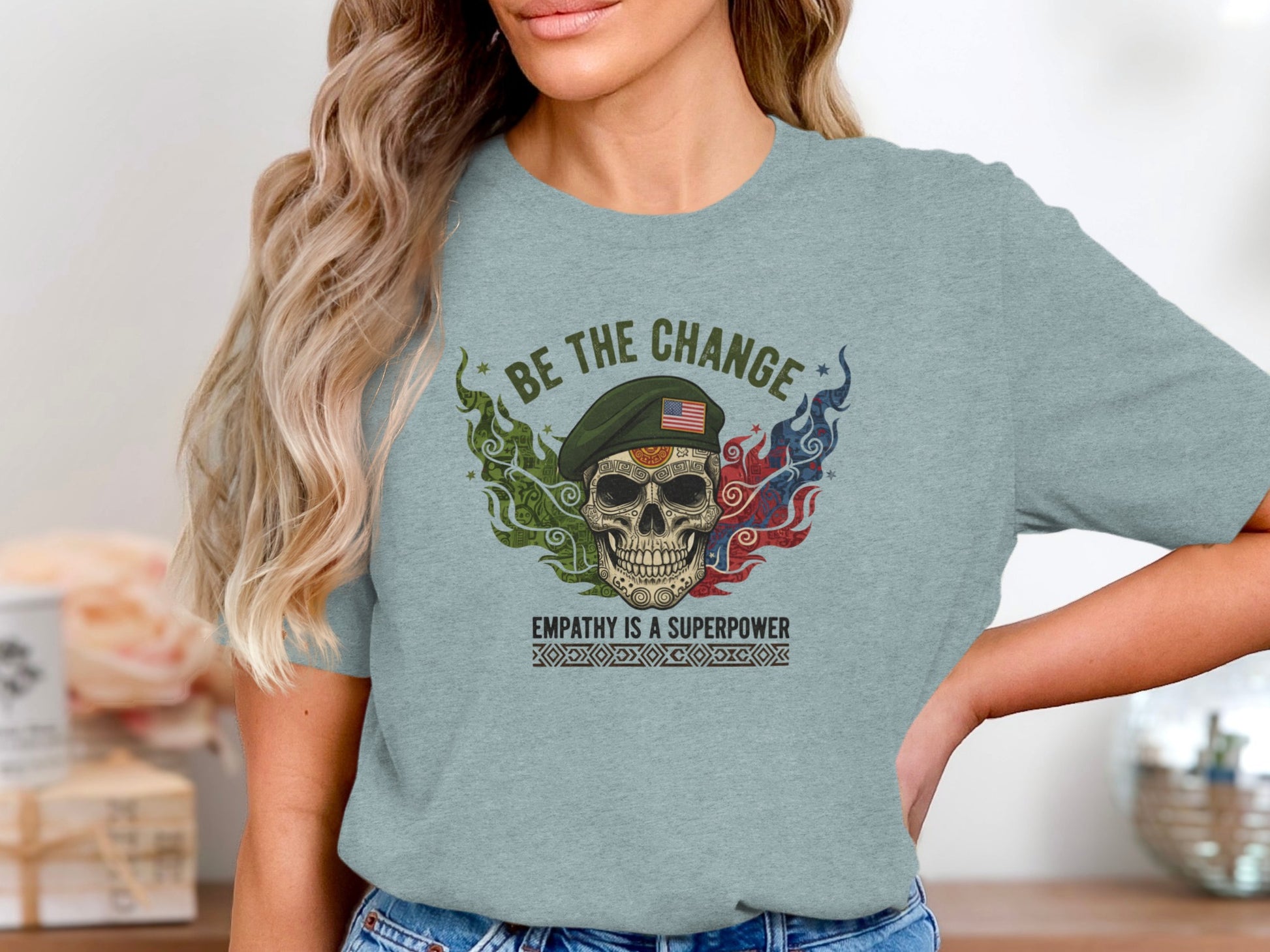 Empathy Is a Superpower Be The Change Skull T-Shirt