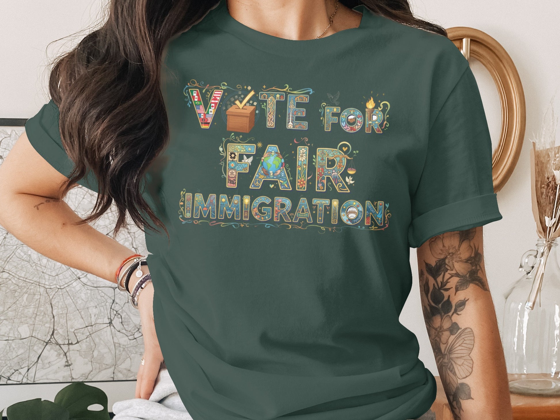 Vote For Fair Immigration Graphic Shirt Product