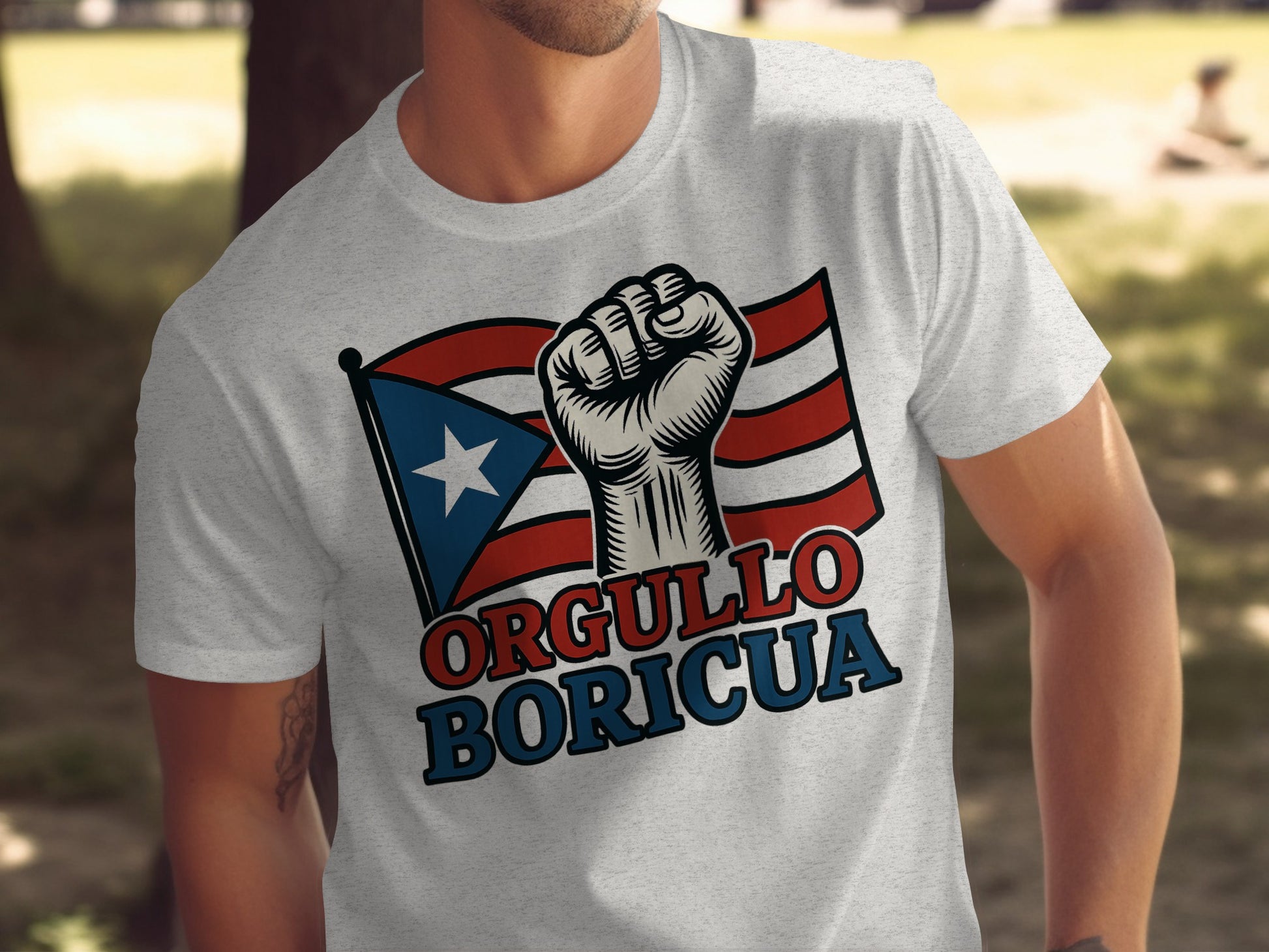 Orgullo Boricua Flag and Fist Graphic T-shirt product