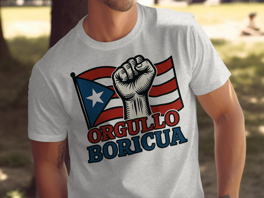Orgullo Boricua Flag and Fist Graphic T-shirt product