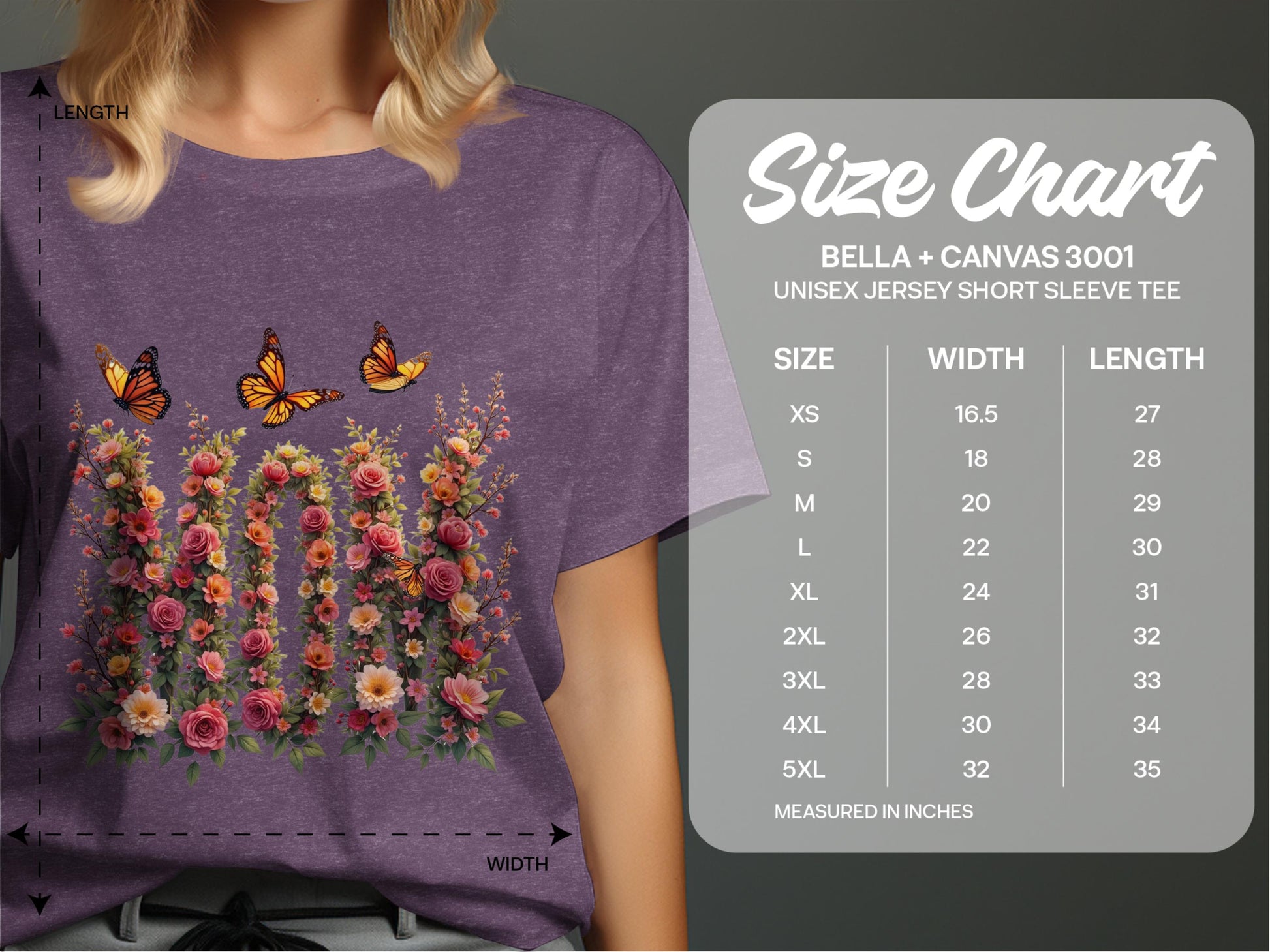 Floral Butterfly Design Unisex Jersey Short Sleeve Tee product
