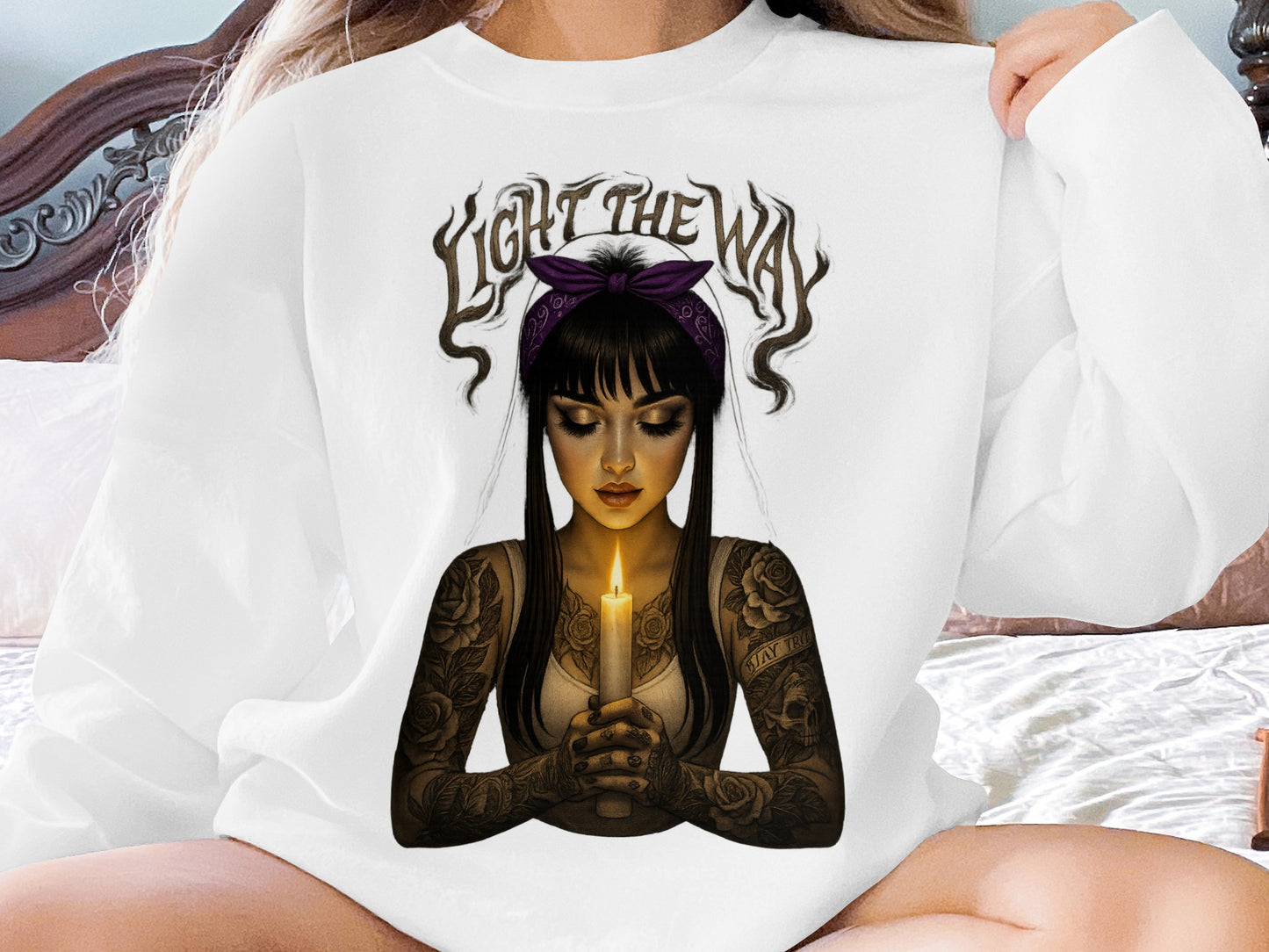 Light The Way Tattooed Woman Art Sweatshirt product type