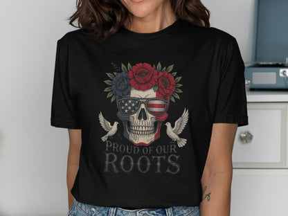 Proud of Our Roots Graphic Skull T-Shirt product type