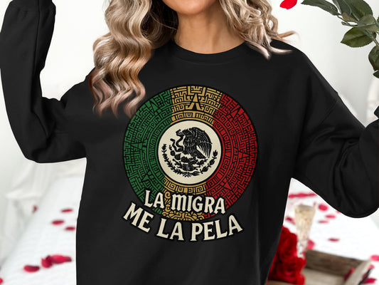 La Migra Me La Pela Graphic Print Long Sleeve Shirt product