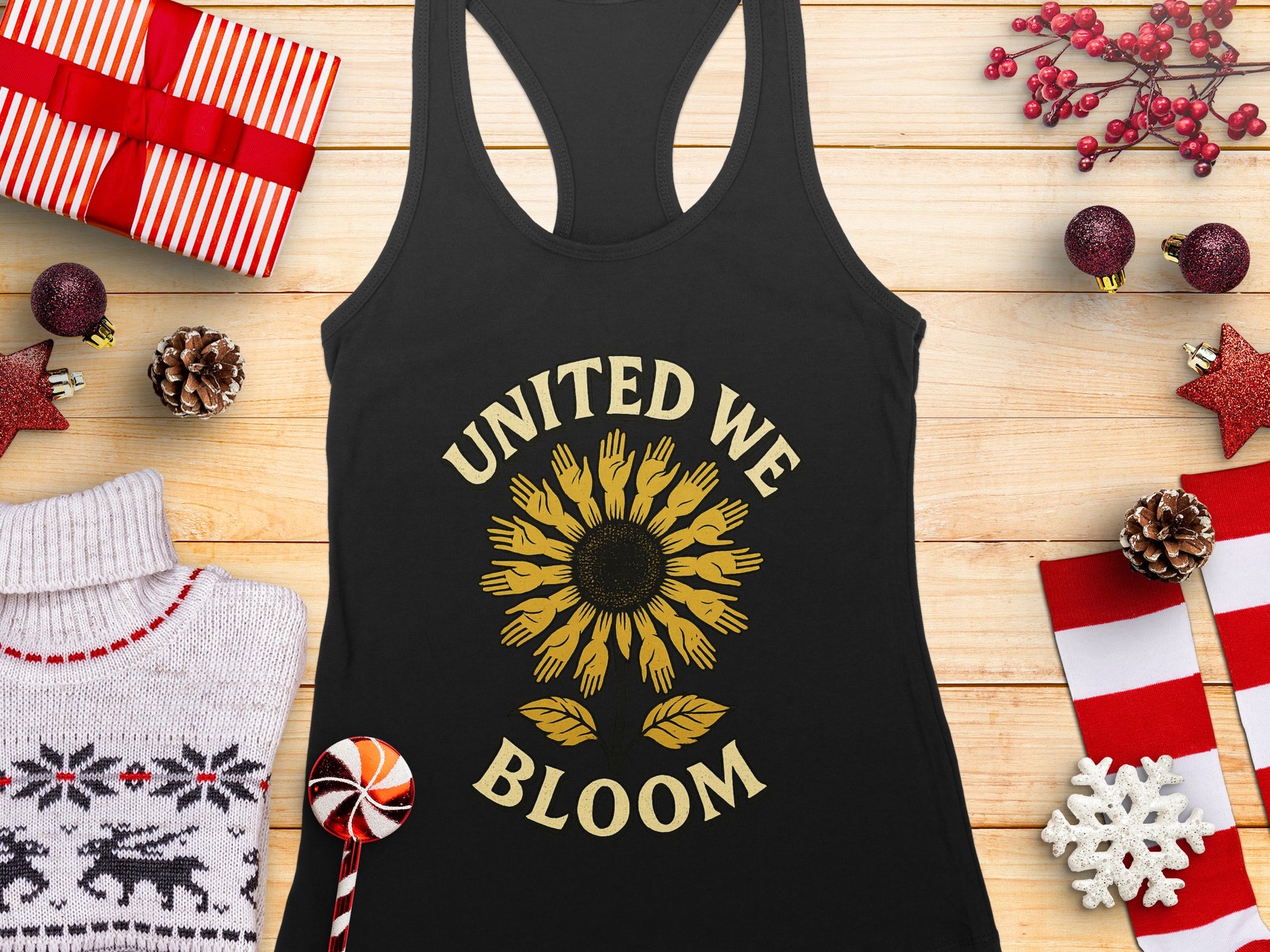 United We Bloom Motivational Tank Top