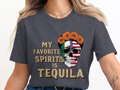 My Favorite Spirit Is Tequila Skull Graphic T-Shirt product