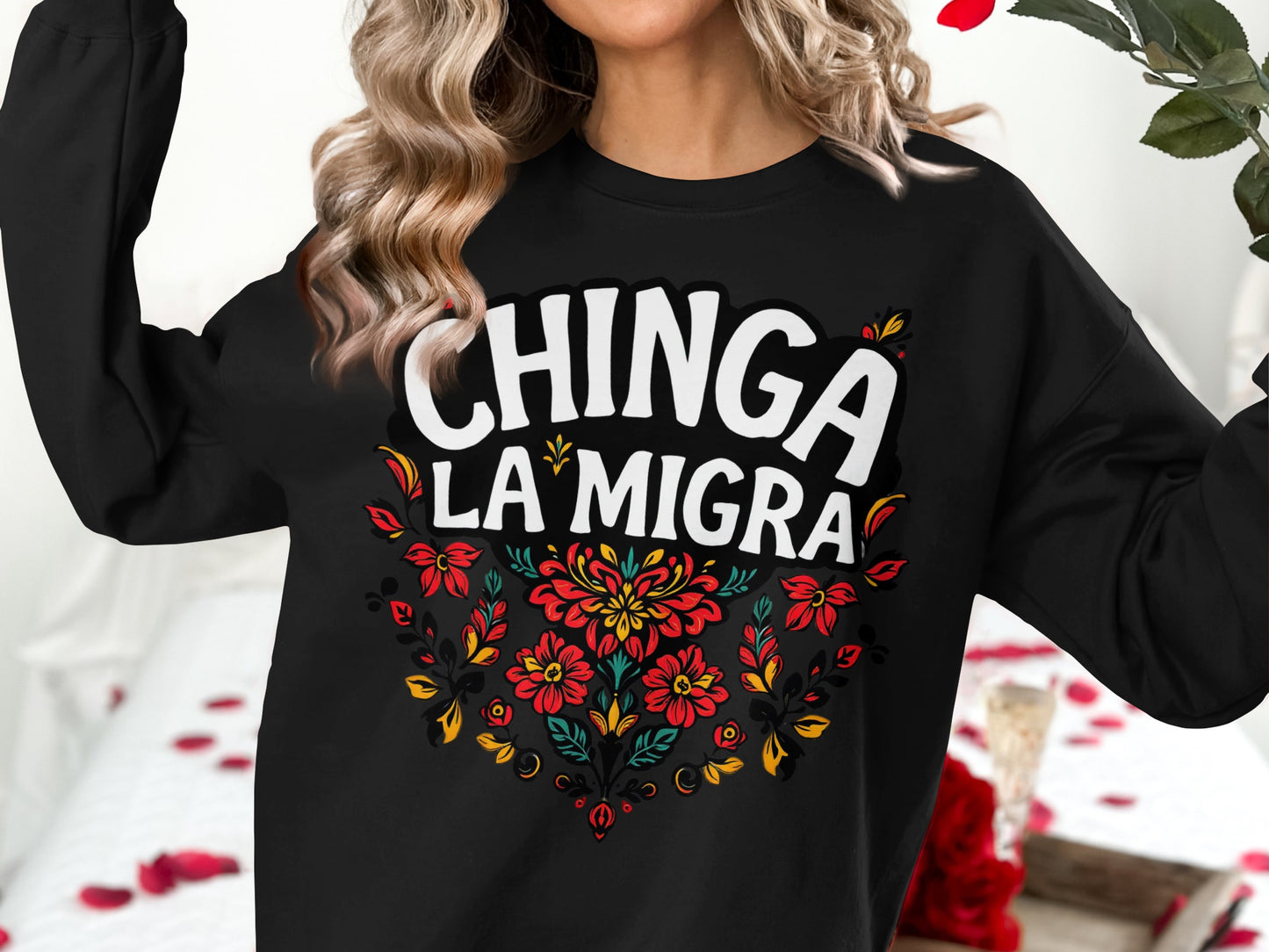 Bold Statement Floral Design Sweatshirt product