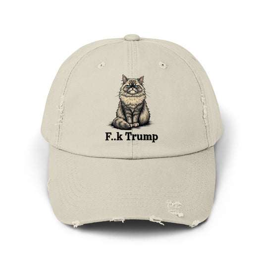 Cat Print F.k Trump Distressed Hat Cap product