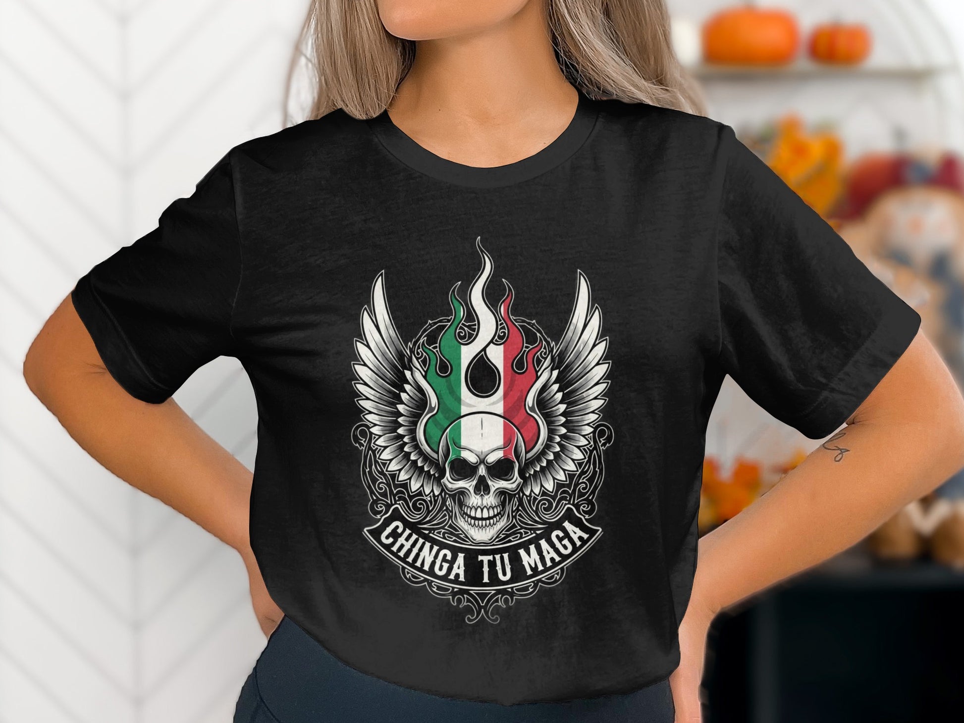 Chinga Tu Maga Stylish Graphic Tee With Skull Design