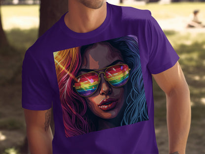 Colorful Sunglasses Reflection Graphic Tee product