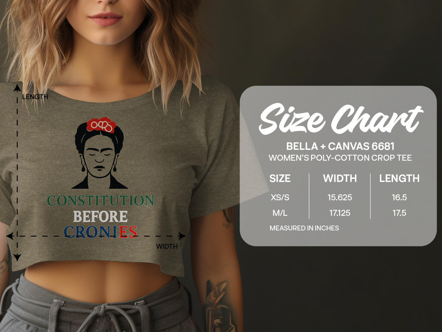 Constitution Before Cronies Crop Tee product