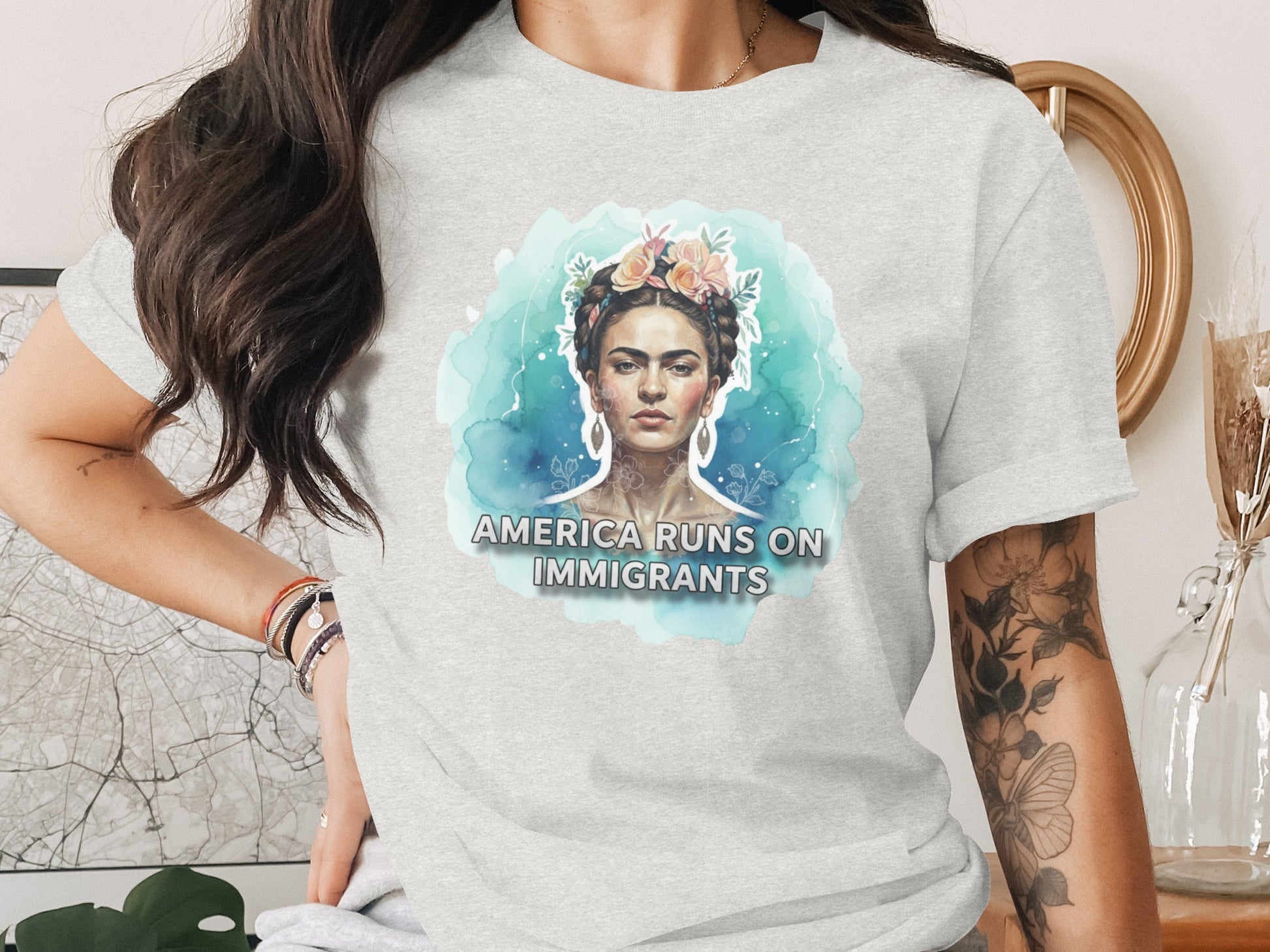 America Runs On Immigrants Graphic Shirt