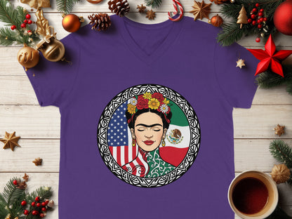 Colorful Frida Kahlo Design with Flags Shirt
