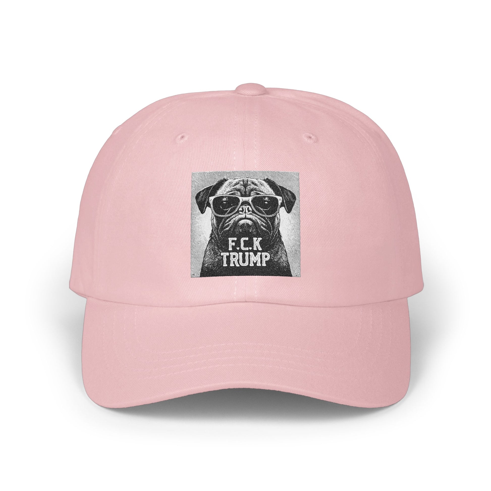 Anti Trump Pug Design Embroidered Baseball Cap product
