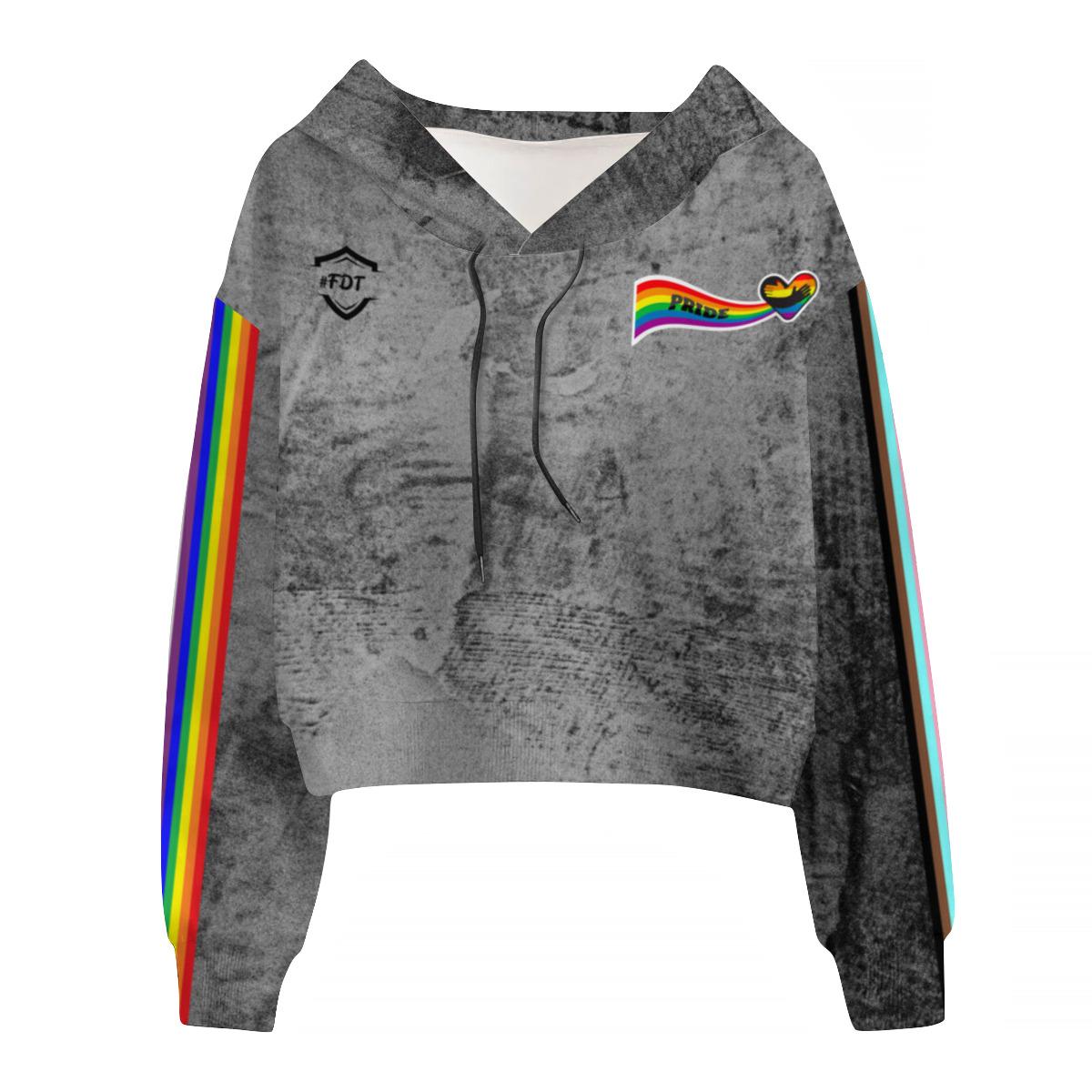 Pride LGBTQ Cropped Top Hoodie #FDT: Women's Pride #FDT Loudundefined Collection